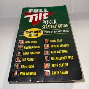 Full Tilt Poker Strategy Guide Tournament Edition Paperback book estate item
